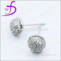 Wholesale delicate newest design diamond plain design jewelry silver ear stud